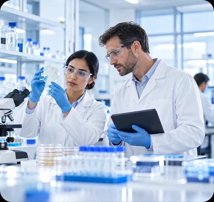 Scientists working in the BioPathogenix laboratory